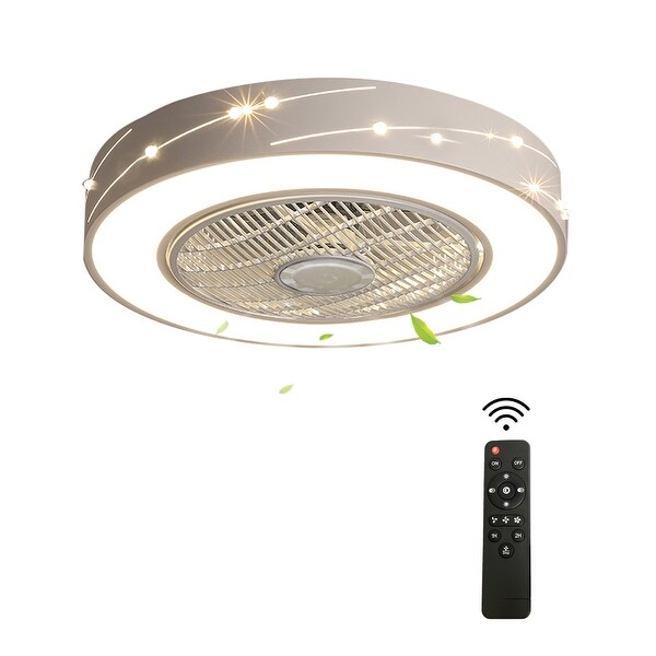 21.6'' Black LED Ceiling Fan Light with Remote Control