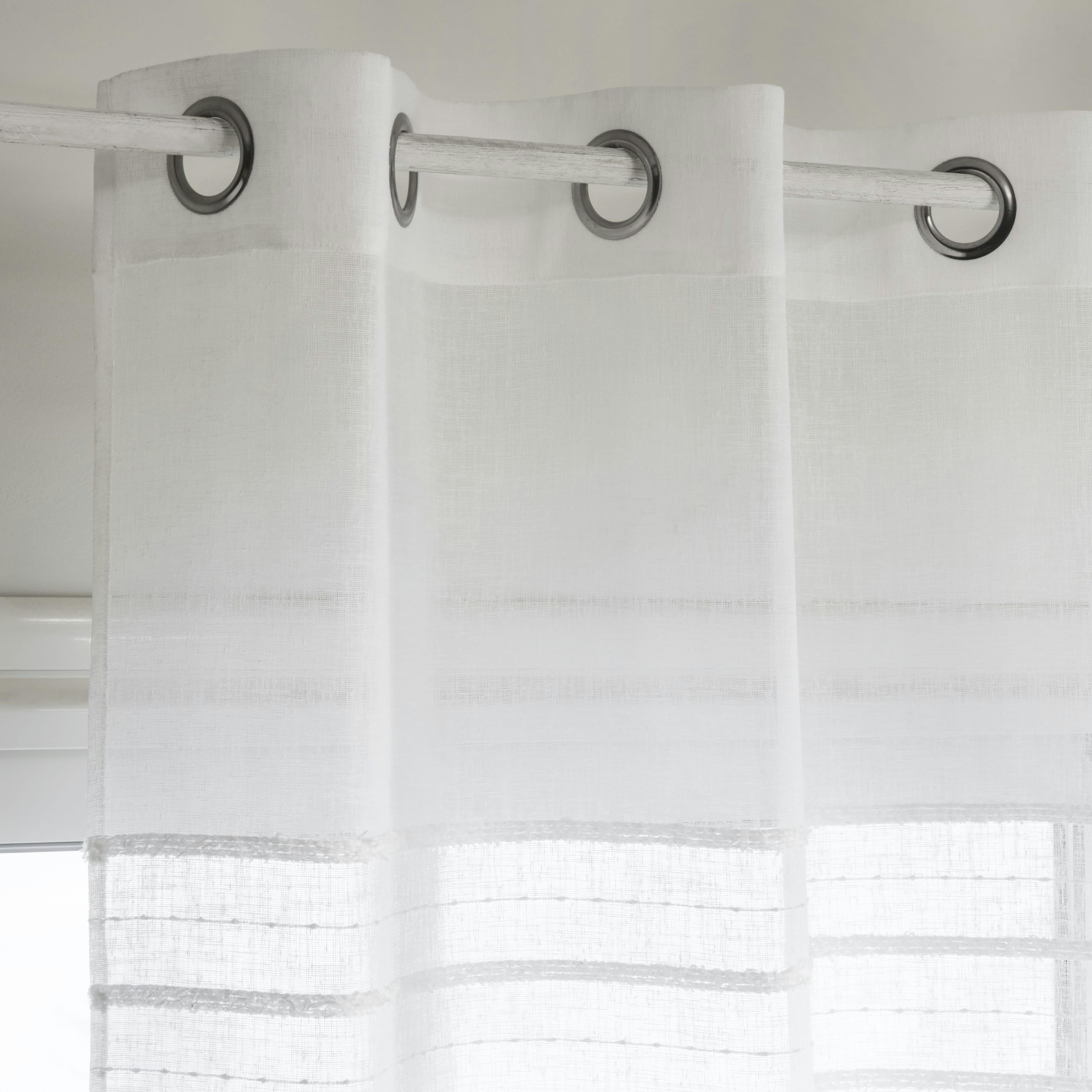 - Voilage à œillets blanc à l'unité 140x250