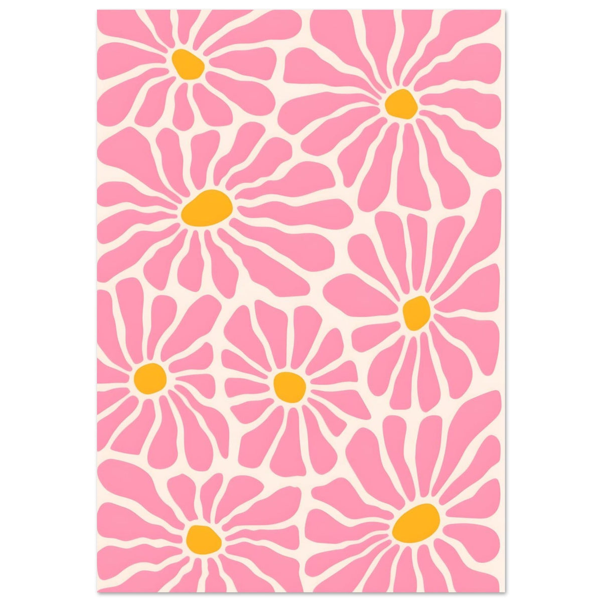 Artfulprints Poster Matisse - Pink flowers  - 70x100 cm - Roze