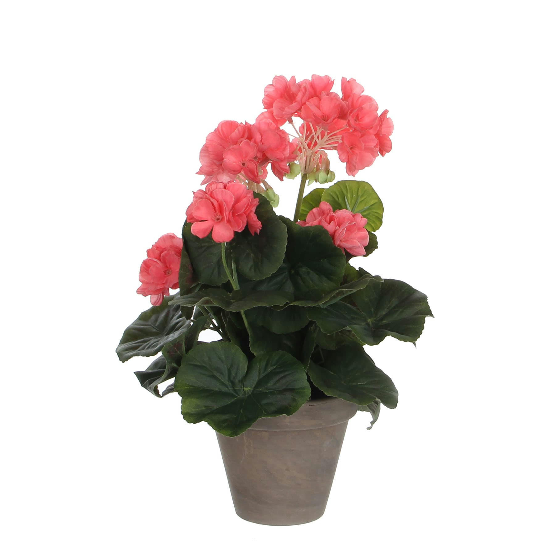 - Géranium artificielle rose saumon en pot H34