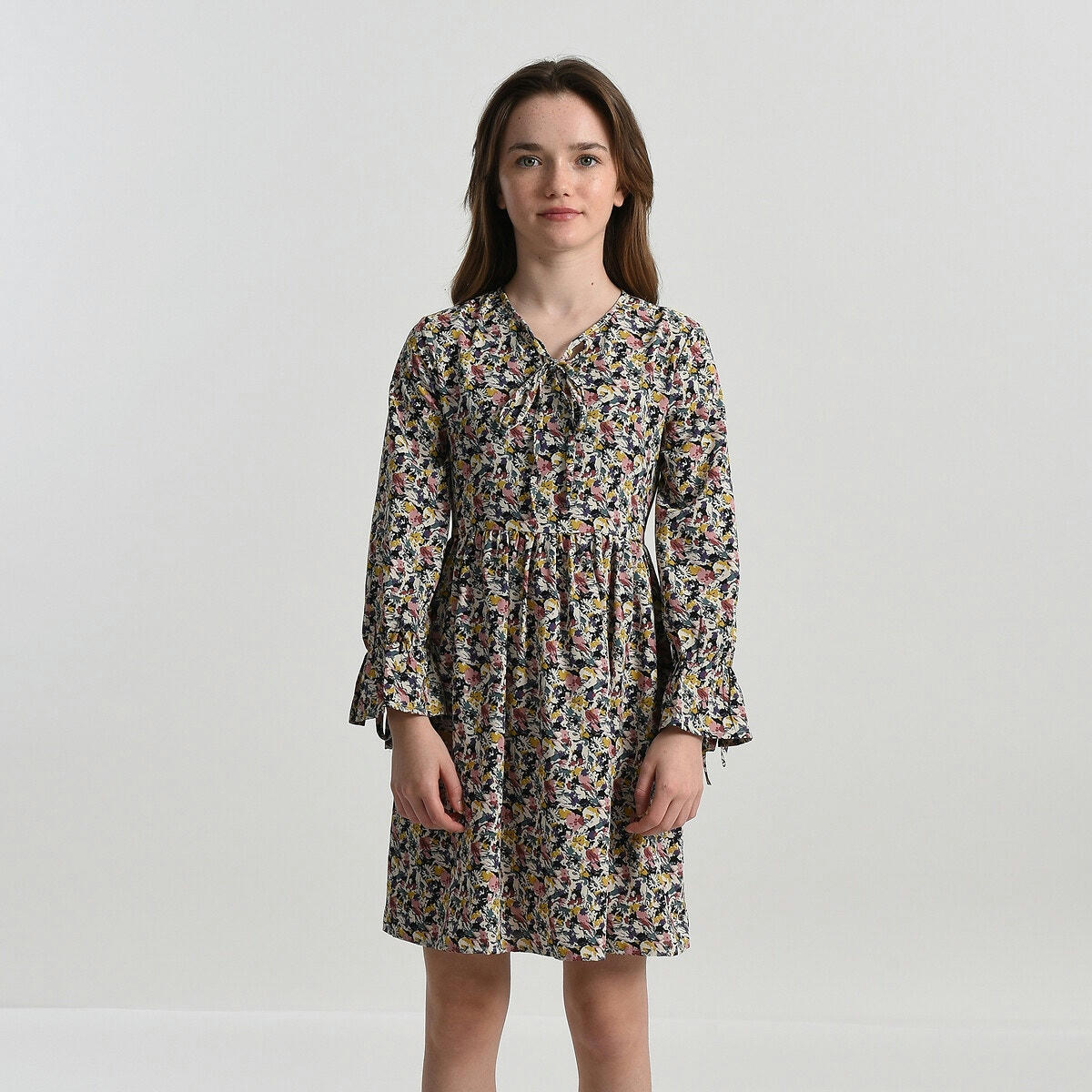 Robe manches longues imprimé fleuri