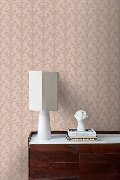 Origin Wallcoverings papier peint art déco rose terracotta 50 x 900 cm