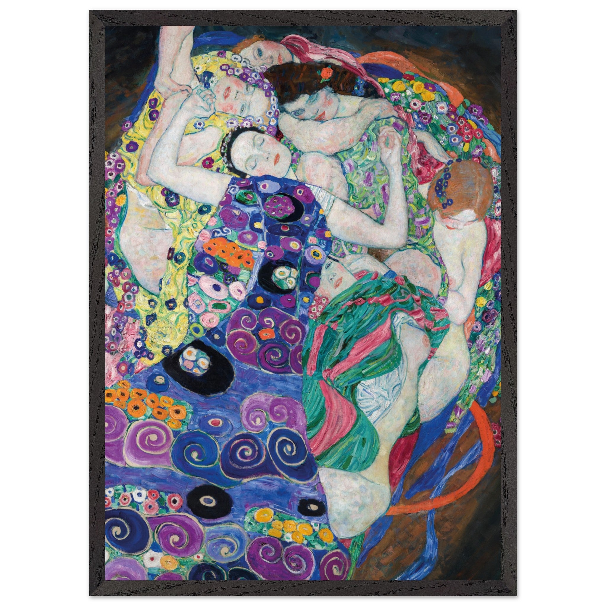 Artfulprints Poster met Lijst Gustav Klimt - The maiden  - 50x70 cm - Meerkleurig