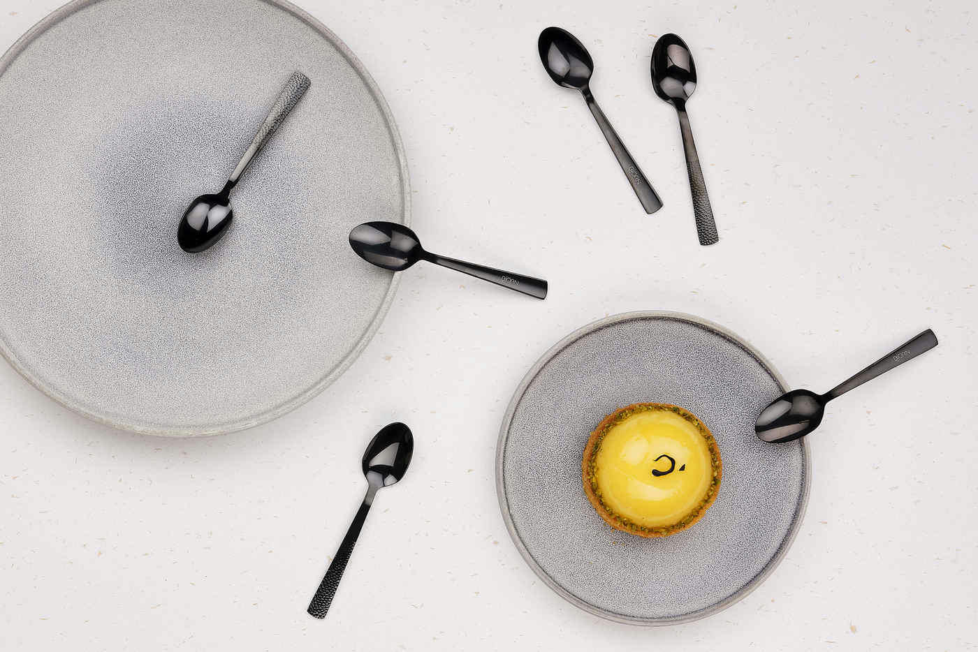 NUDE - Lot de 6 petites cuillères en inox noir