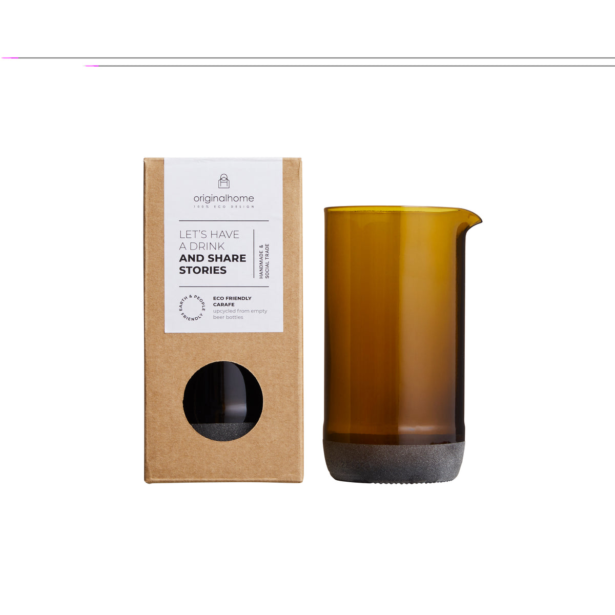 Originalhome karaf gerecycled bierflesje 450ml - bruin