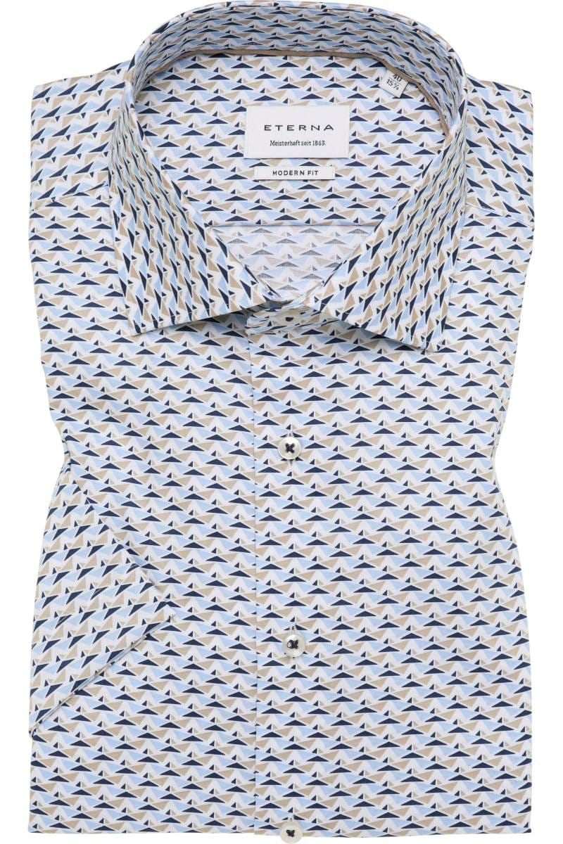 ETERNA Modern Fit Hemd blau, Bedruckt