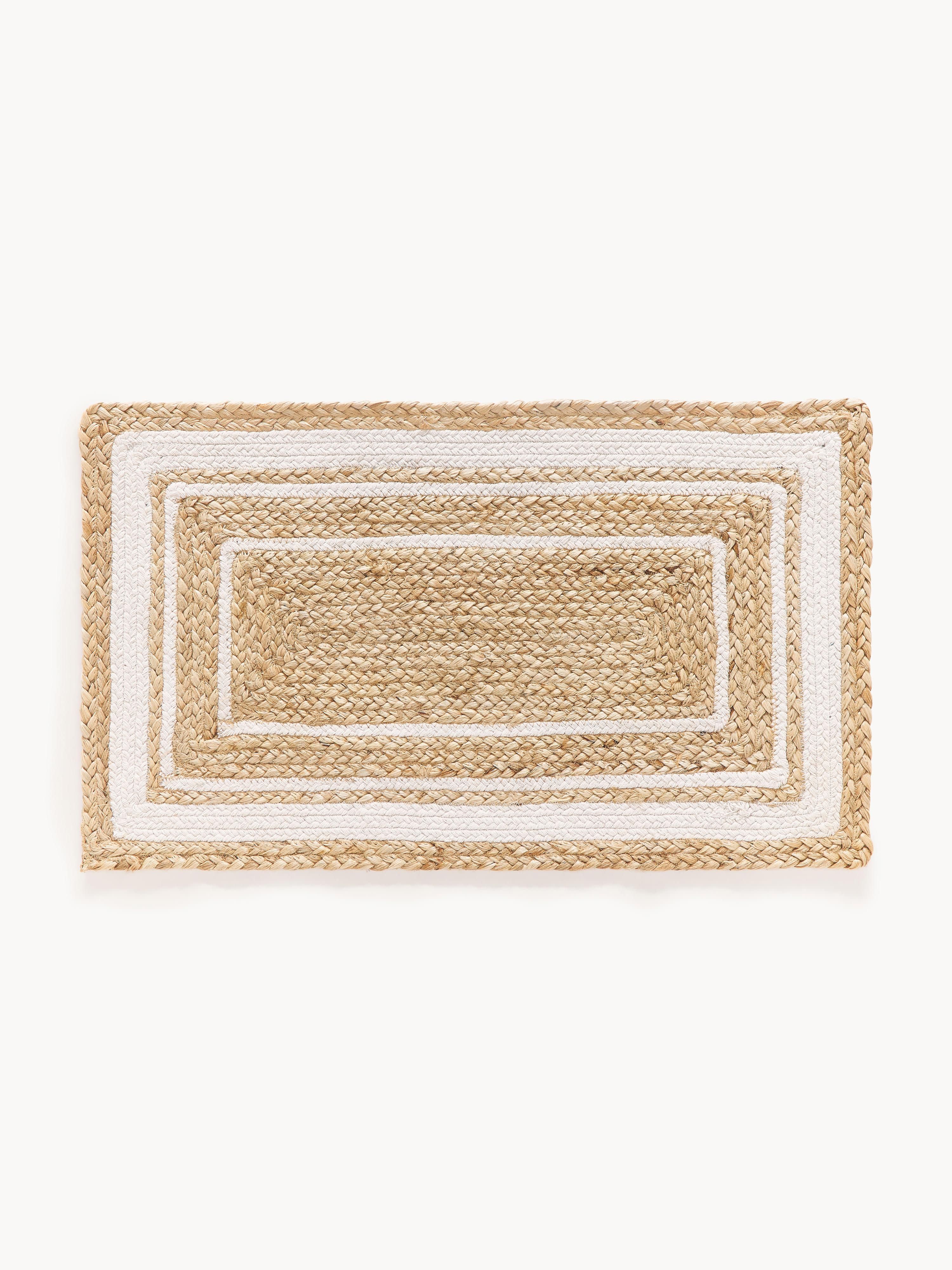 Handgewebte Jute-Fußmatte Clover