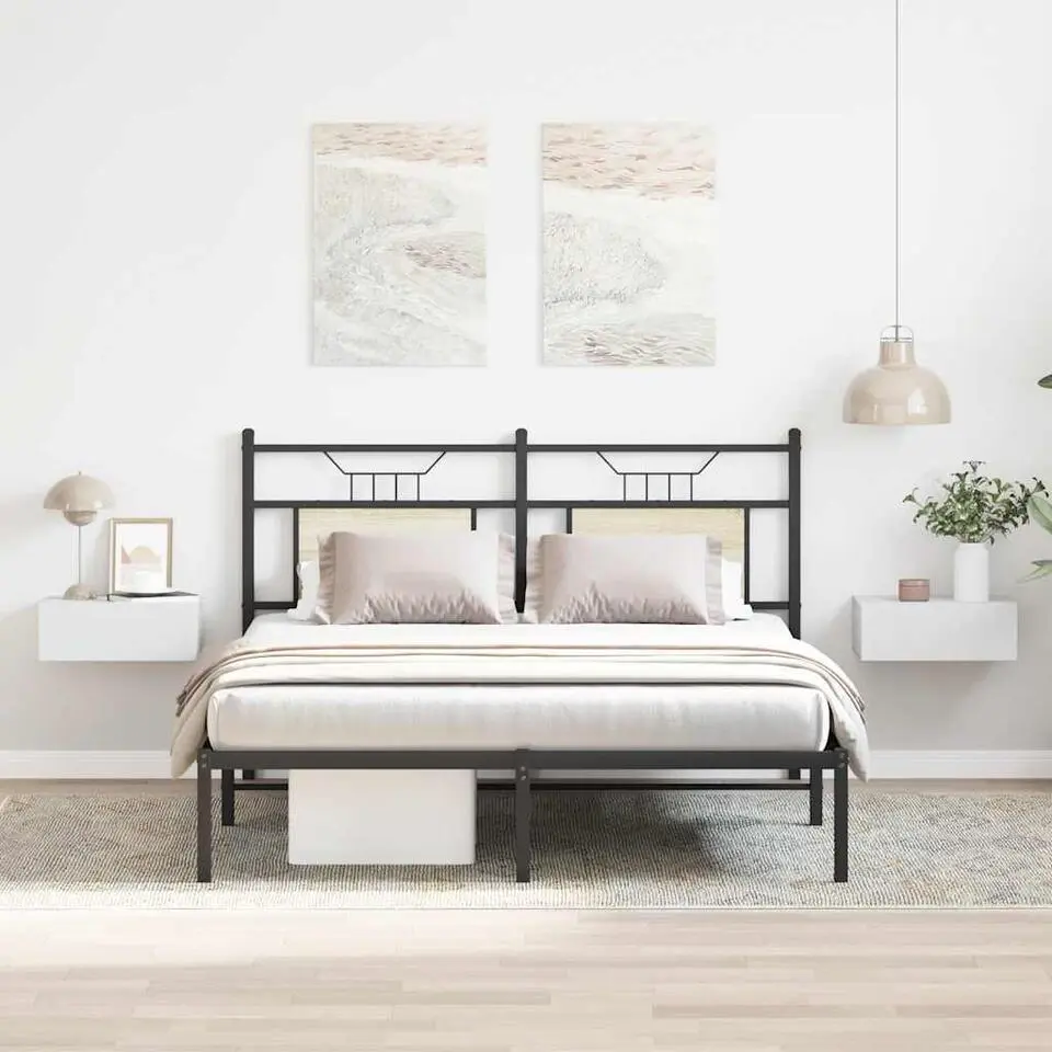 vidaXL - Zwevend Nachtkastje - Wit - Bewerkt hout - 2 stuks