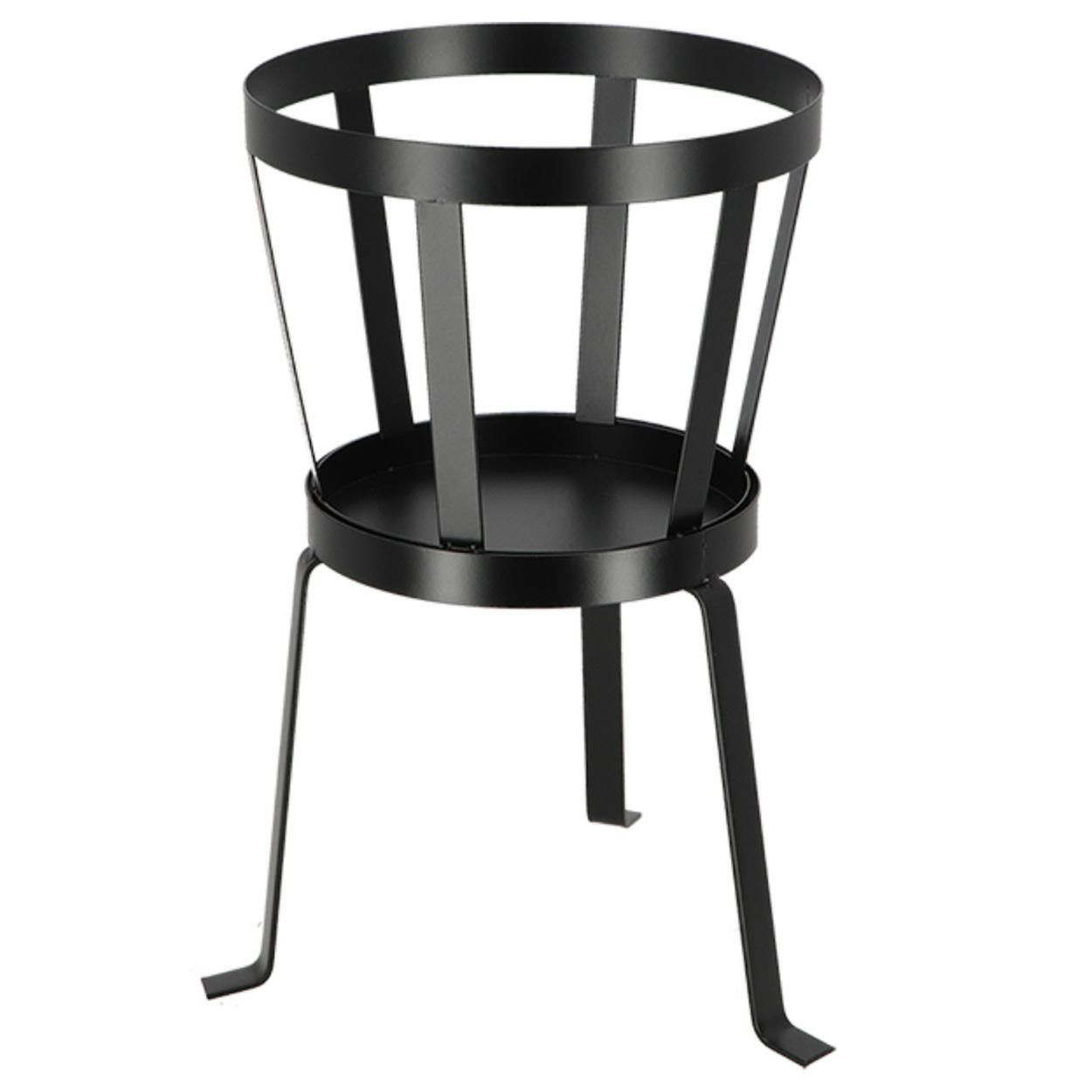 Stojak na pochodnię szwedzką metalowy czarny 41x30 cm do ogrodu