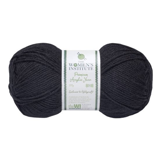 Women's Institute Black Premium Acrylic Yarn 100g