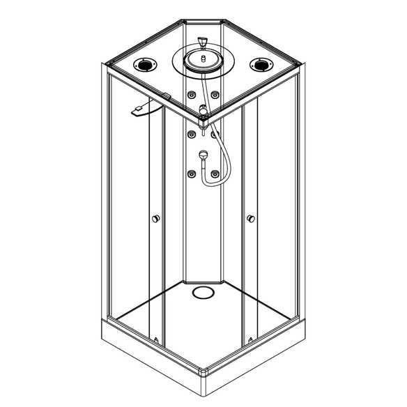 Komplettdusche »FAST«, Eckeinstieg, 90 x 90 x 215 cm