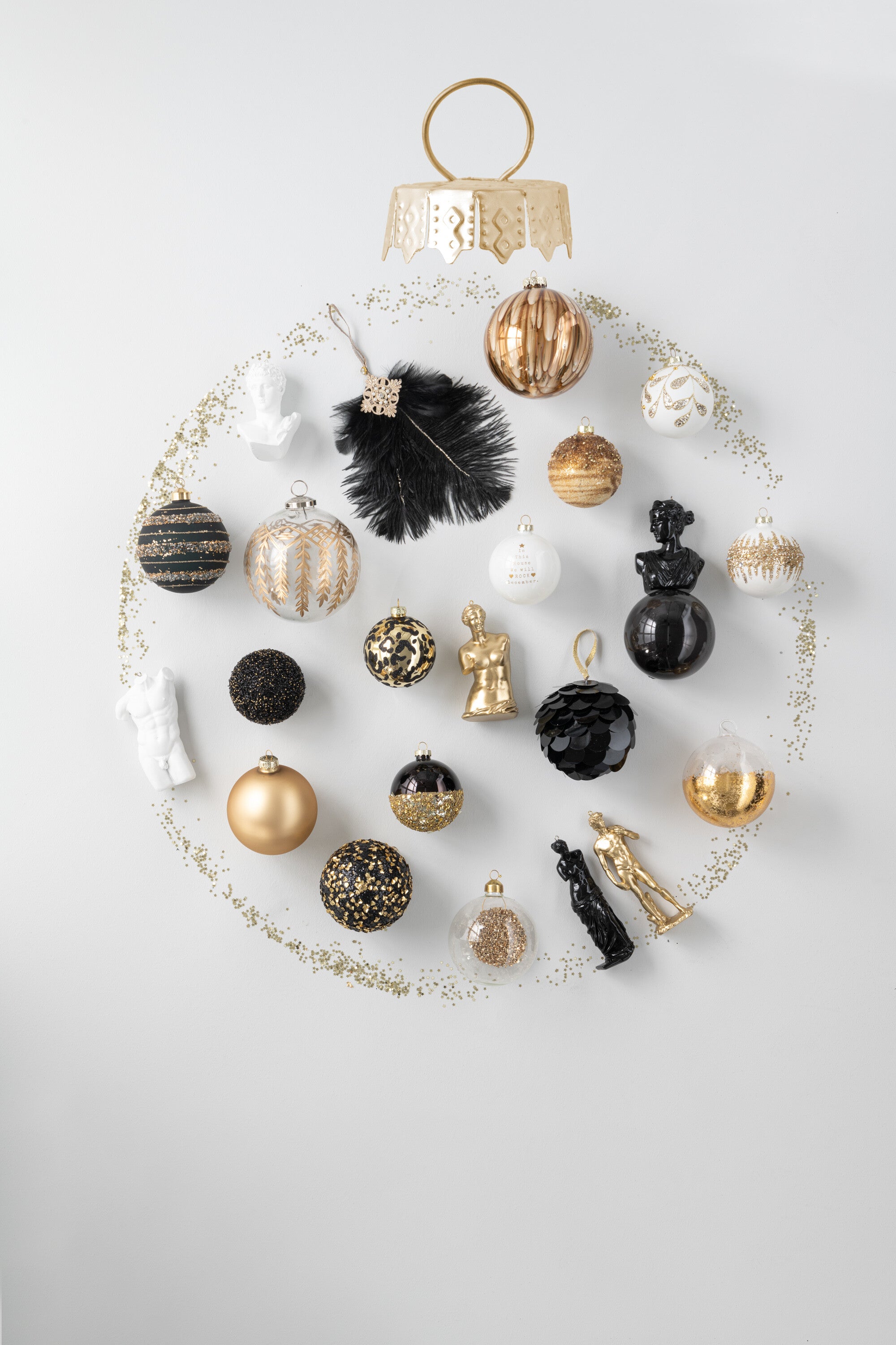 J-Line hanger Romeinse beelden - polyresin - goud - doos van 6