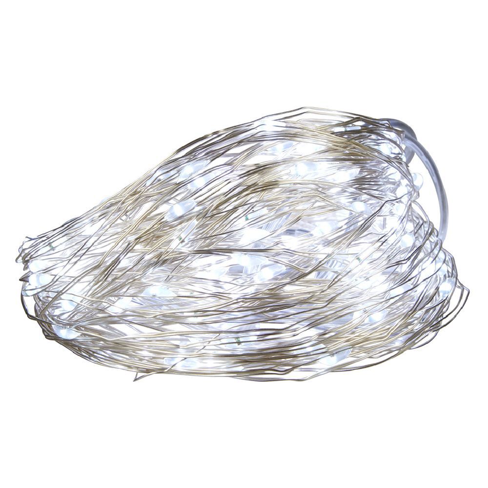 Guirlande électrique cuivre 200 microLED 20m d'éclairage blanc froid