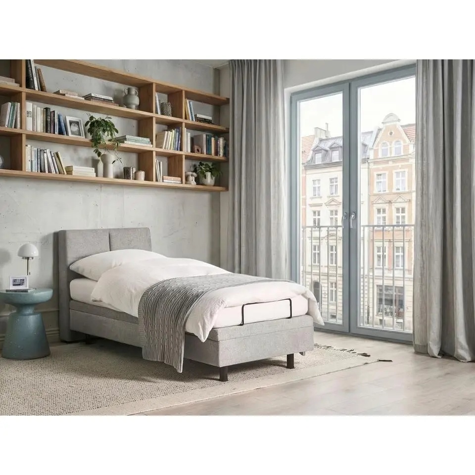 VICEROY - Eenpersoonsbed - Lichtgrijs - 80 x 200 cm - Polyester