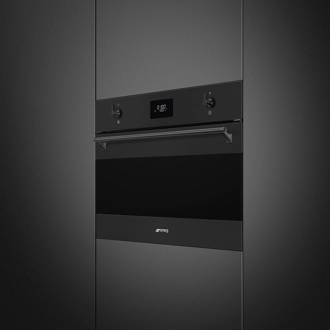 Smeg Black 40L Combination Microwave Oven - Ever Clean Enamel - A Energy