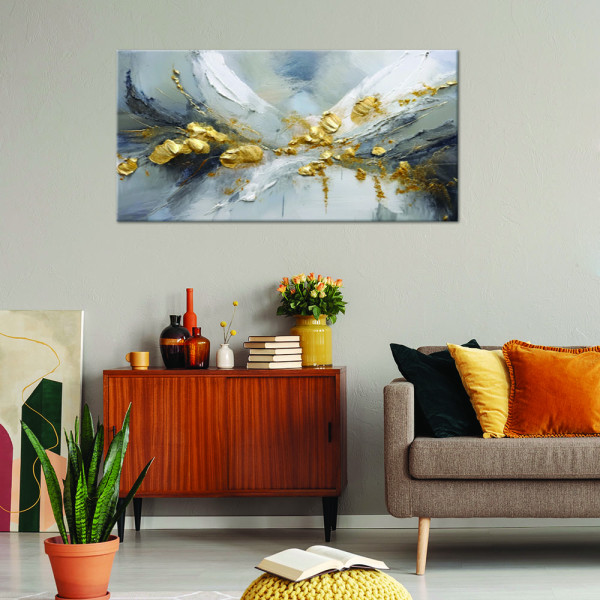 Feeby Obraz na płótnie, Złoto Glamour Abstrakcja 120x60