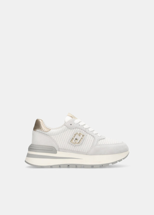 Sneakers in suede e mesh