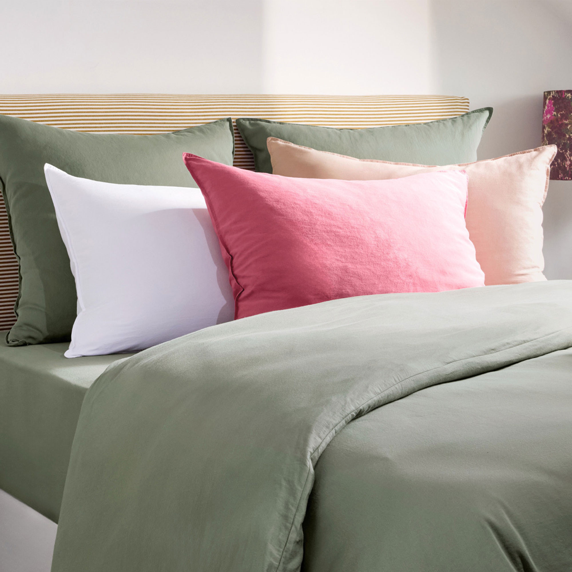 Taie d'oreillerSatin lavé