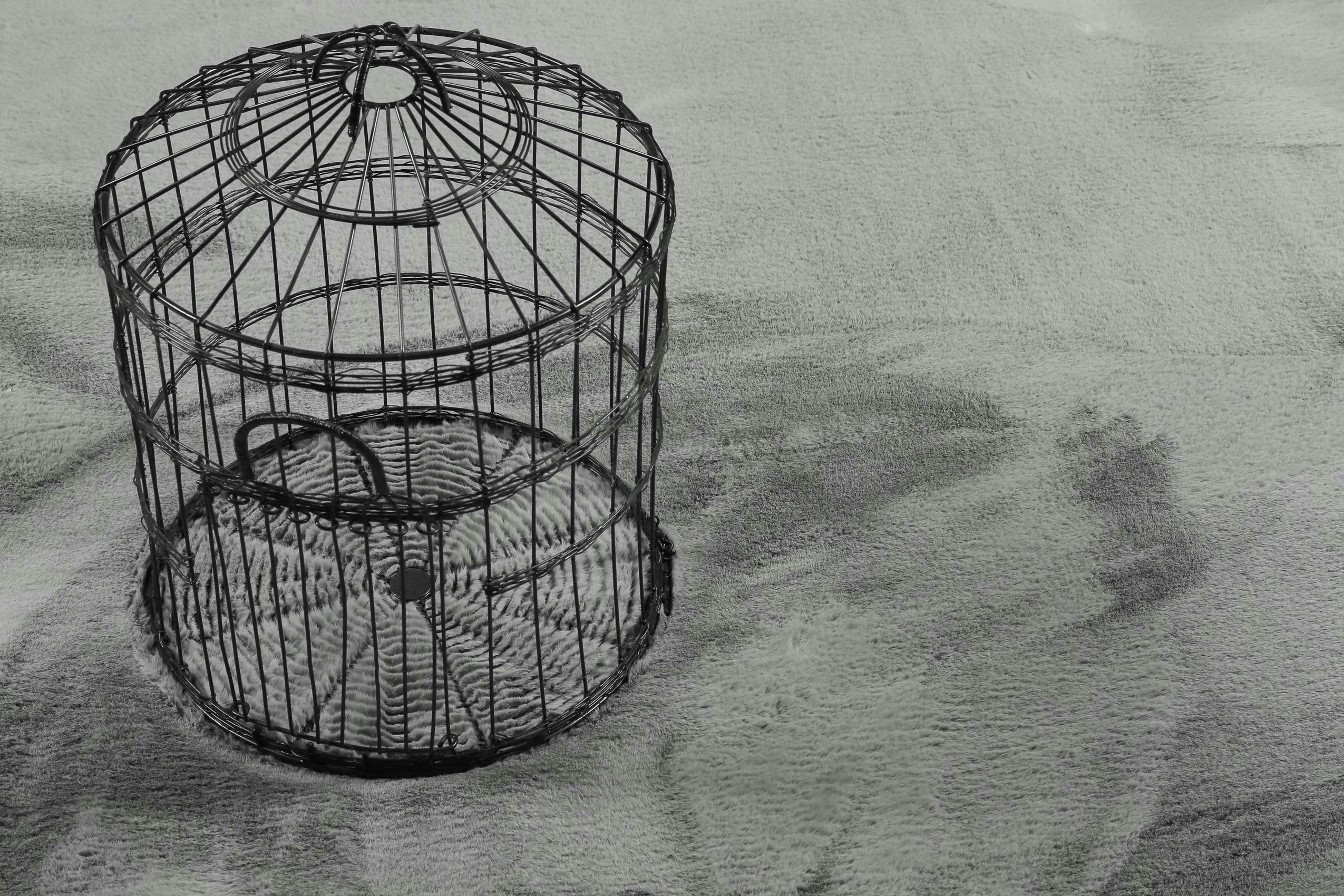 ALICE - Tapis effet peau de lapin doux tufté gris salon, chambre rond D 100