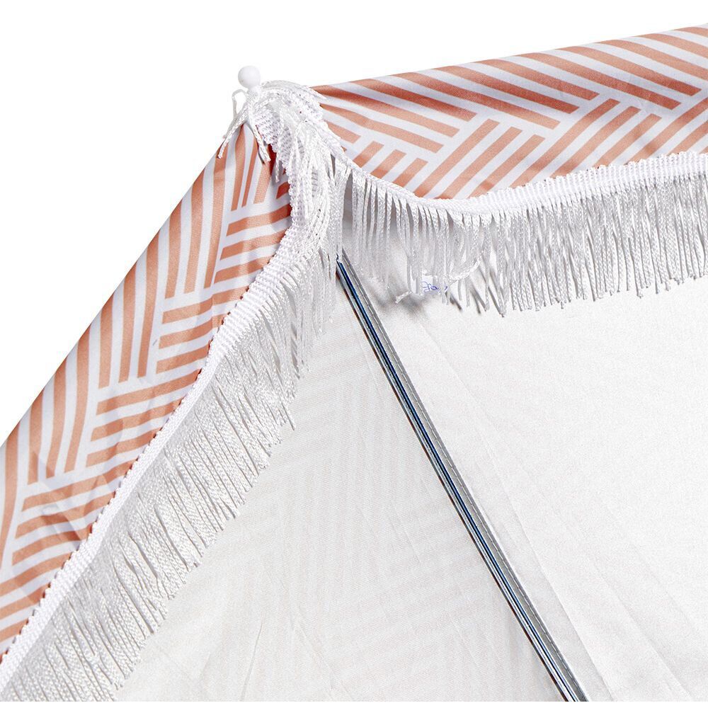 Parasol de plage blanc et rose Ø106xH80cm