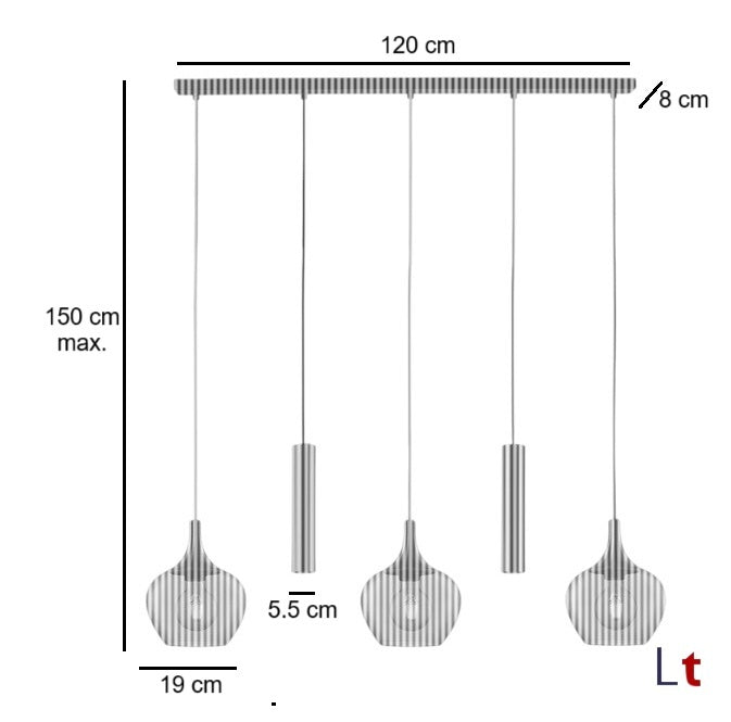 Freelight Freelight Hanglamp Fresu Glas Ø 19 cm & Koker Ø 5.5 cm 5