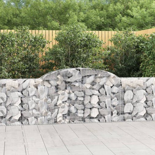 NNEVL Arched Gabion Baskets 2 pcs 300x30x80/100 cm Galvanised Iron