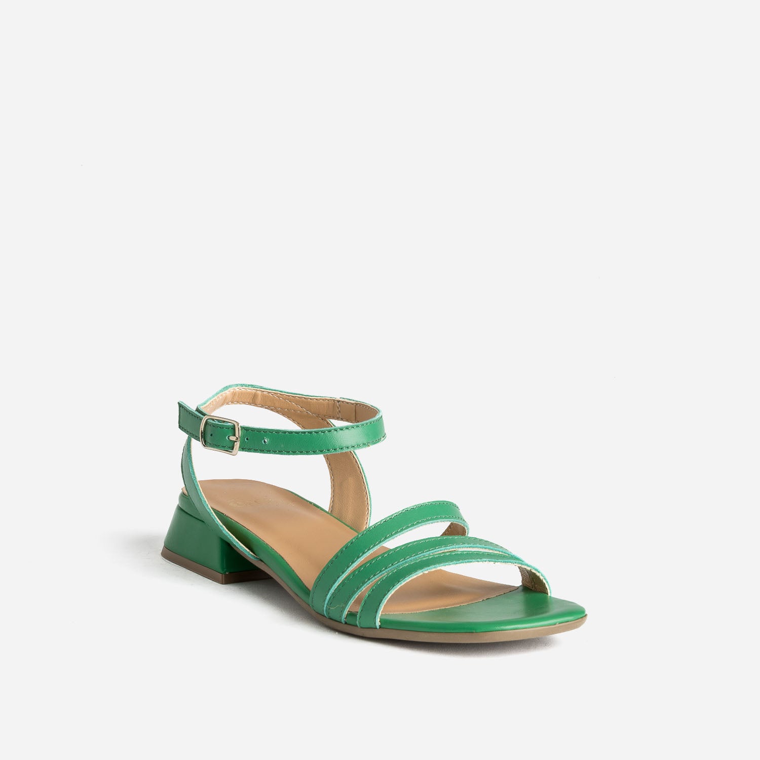 Sandale verte cuir éco-conçu