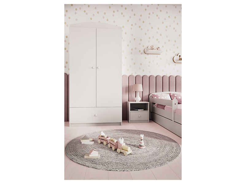 Szafa dwudrzwiowa Babydreams 90 cm z szufladą biała