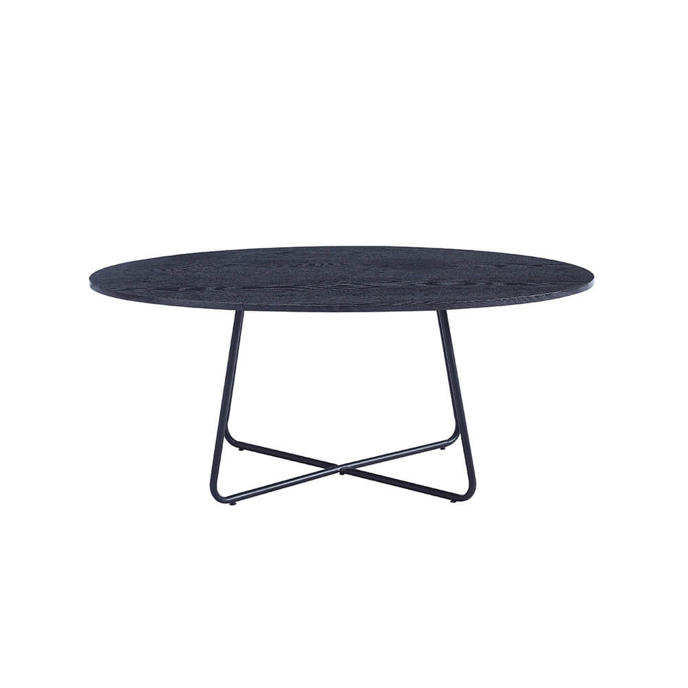 HOME DELUXE - Salontafel ovaal NOVARIS 110 x 66 x 47 cm - Donker eiken