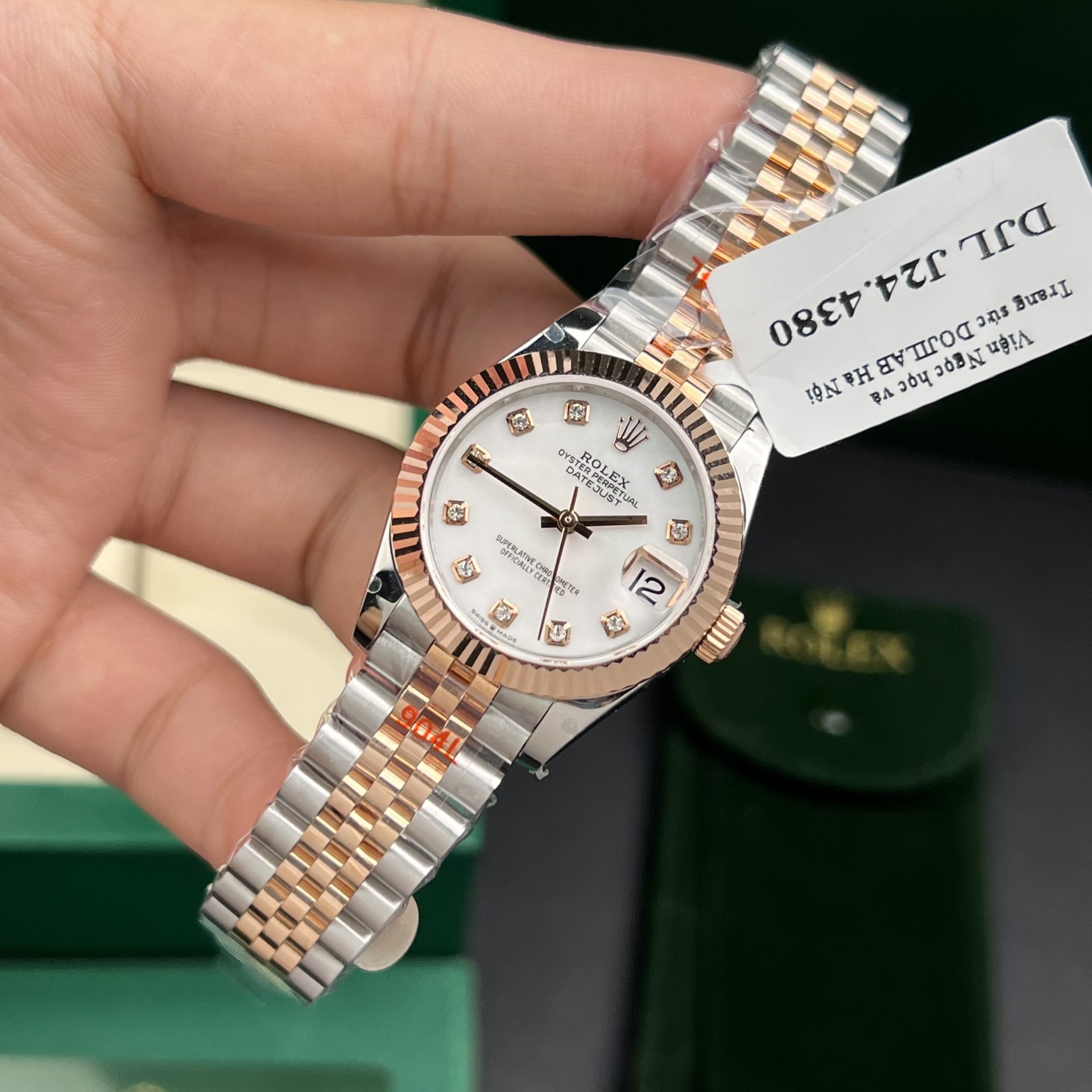Rolex Datejust SS/RG Plated MOP Dial CZ Diamonds 31mm Jub Super Clone