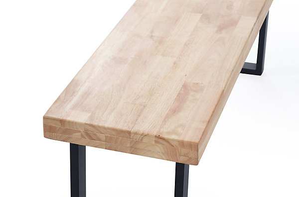 Banc d'assise coloris chêne nordique / pieds noir -Largeur 120 x Profondeur 47 cm x Hauteur 34 cm