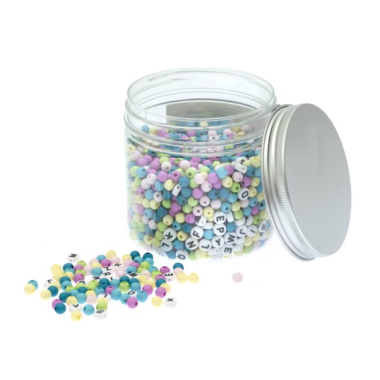 Alphabet and Pastel Beads Tub