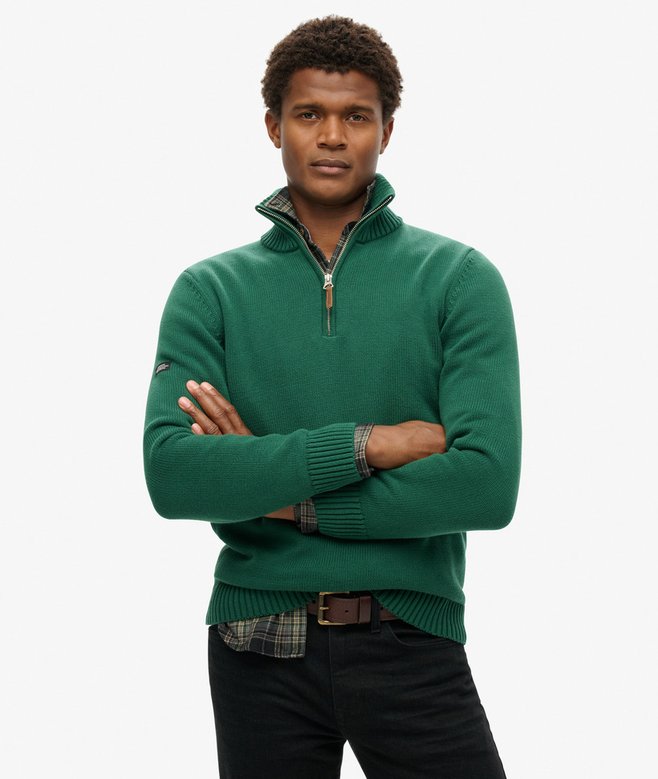 Cotton Classics Half-Zip Knitted Jumper
