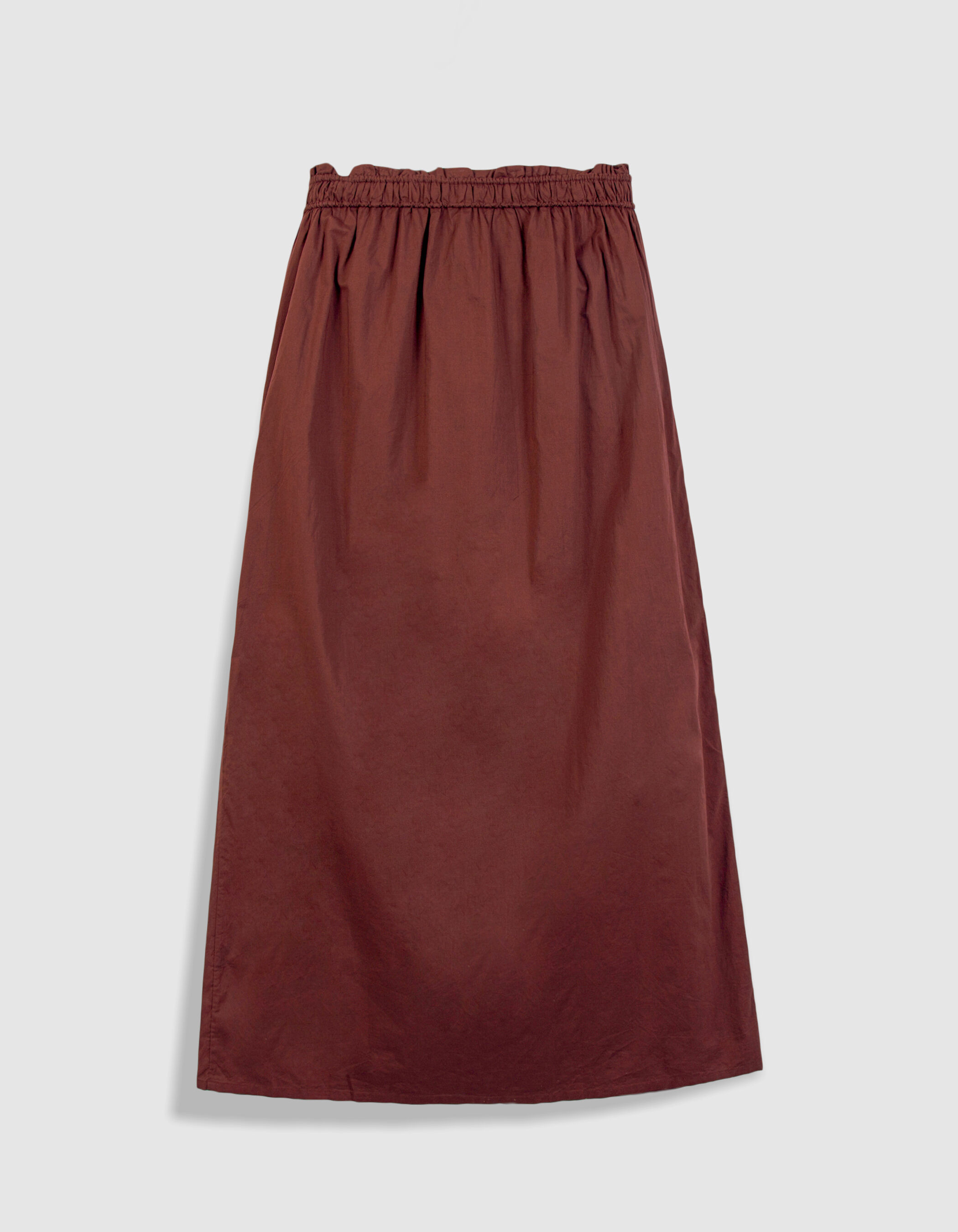 Jupe longue marron boutonnée Femme