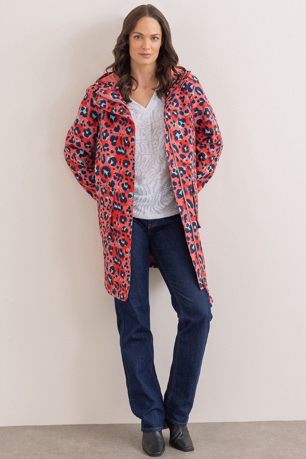 Klass. Hooded Waterproof Animal Print Raincoat