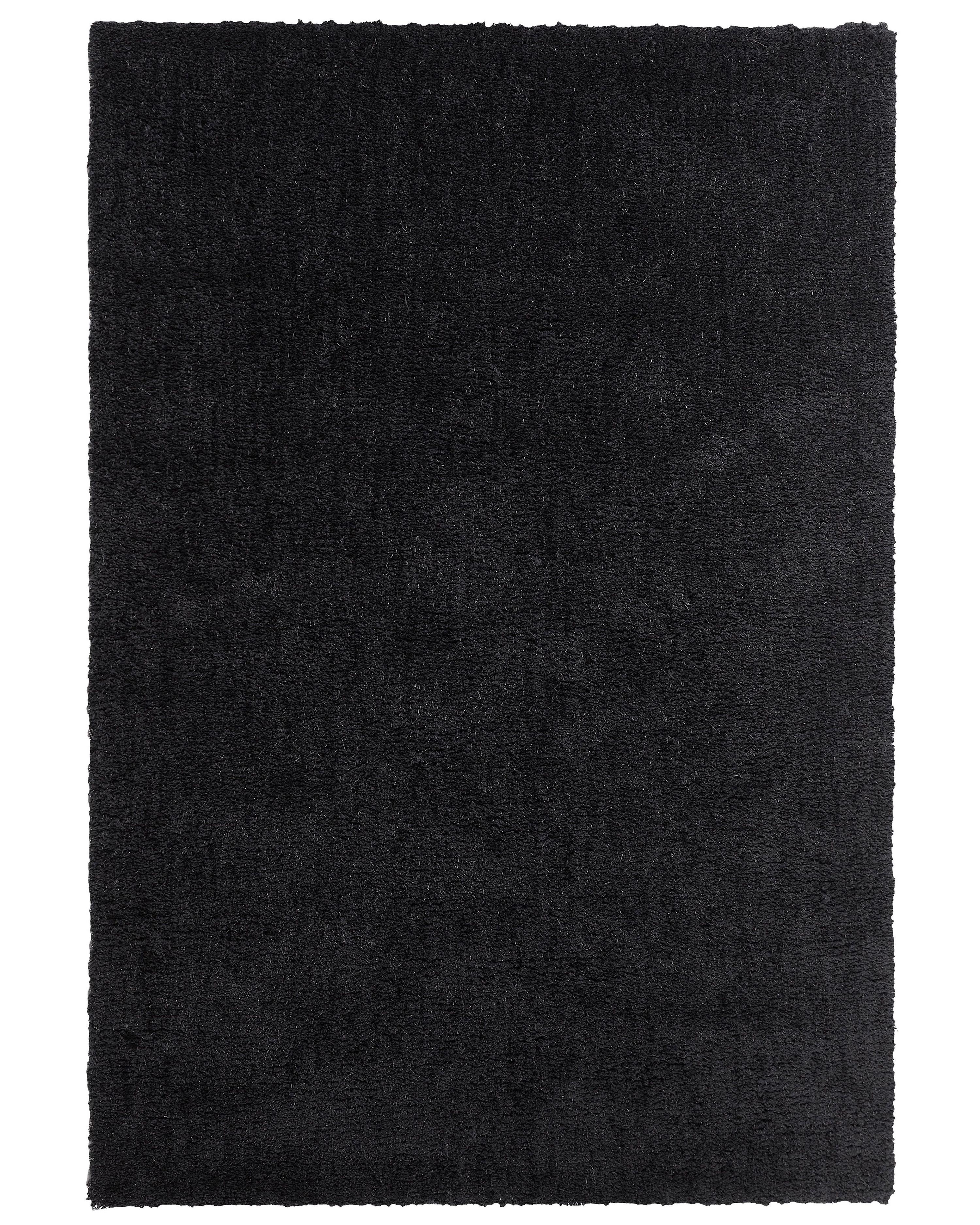 Shaggy Rug DEMRE Black 140 x 200 cm