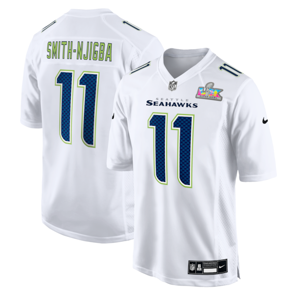 Men's Seattle Seahawks Jaxon Smith-Njigba Nike Super Bowl LX Patch Tundra Fashion Game Jersey - White/Black