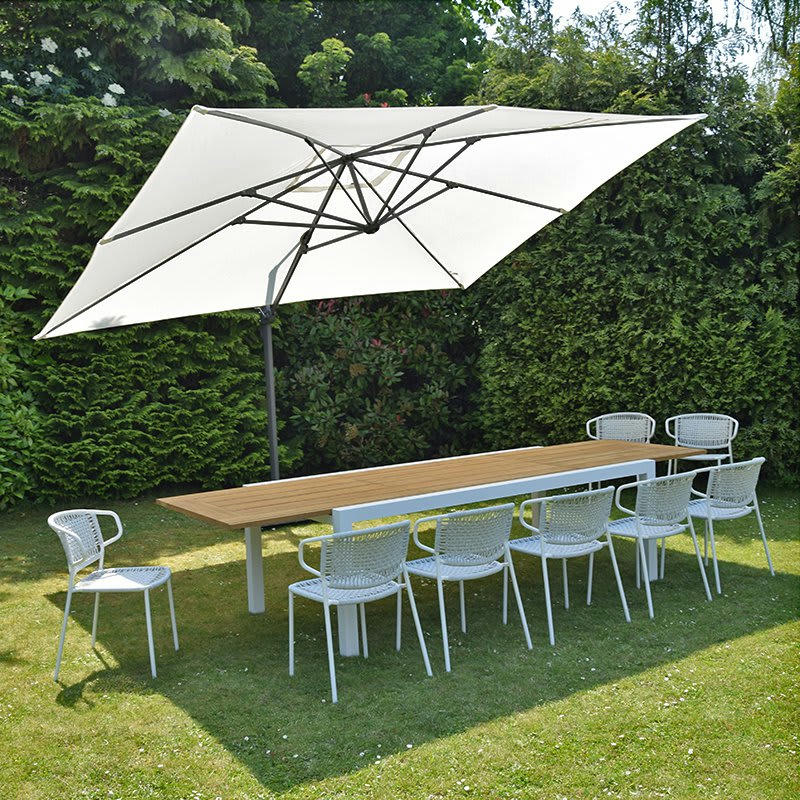 - Parasol déporté 4x3 m écru