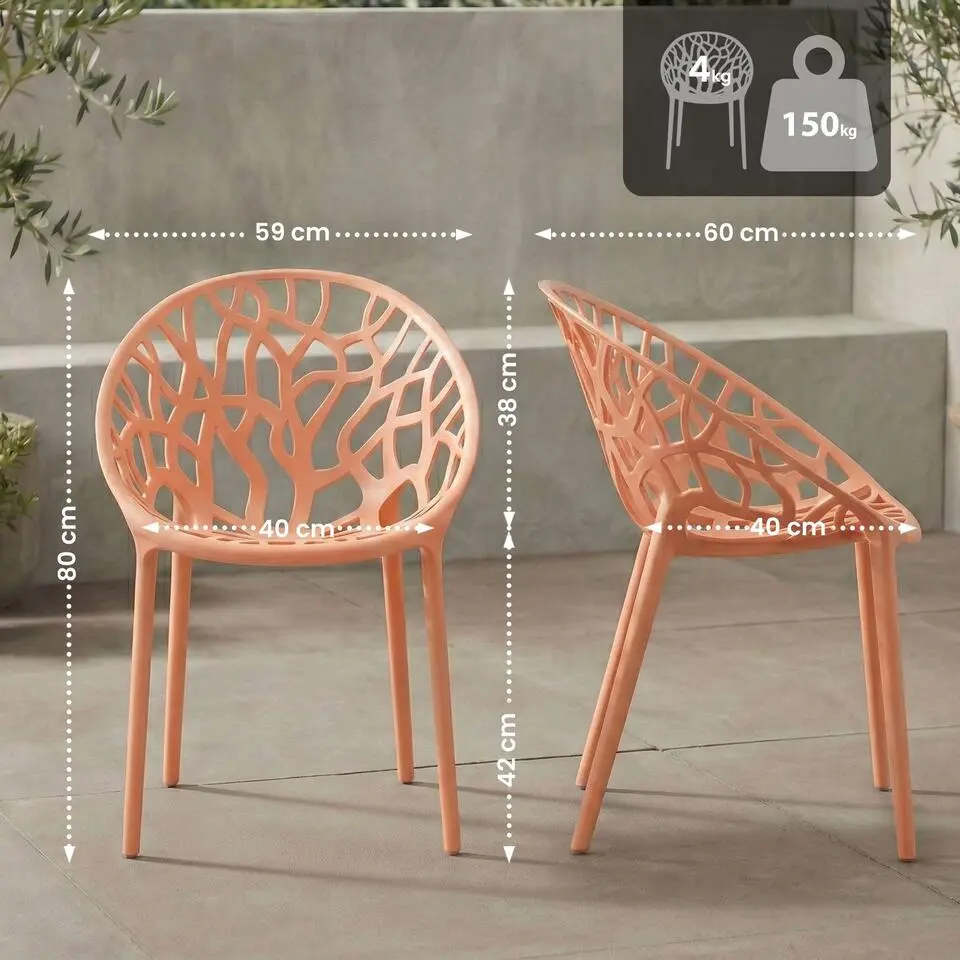 CLP Tuinstoel Hope Kunststof - perzik