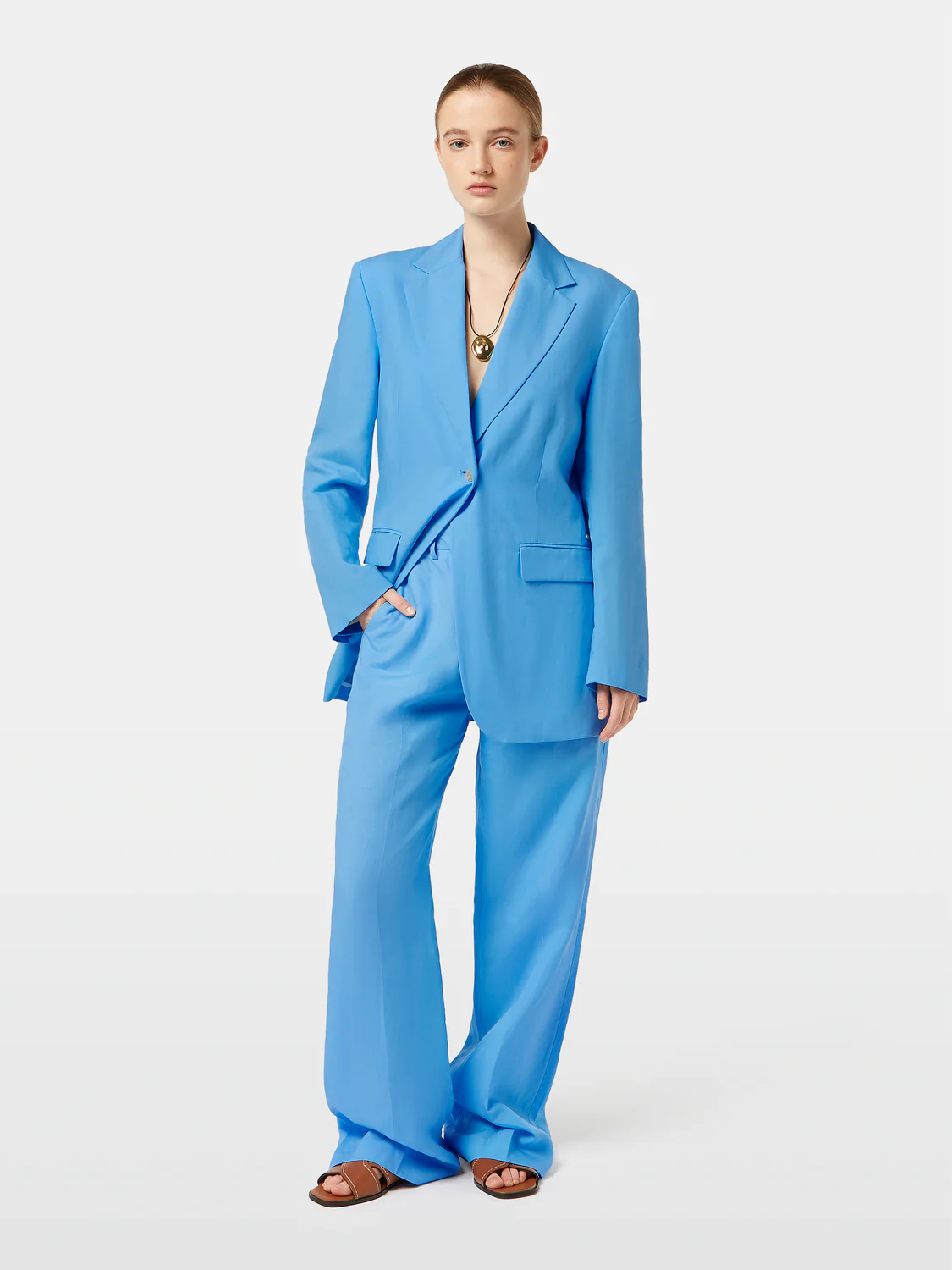 Boyfriend Fit Linen Blend Blazer