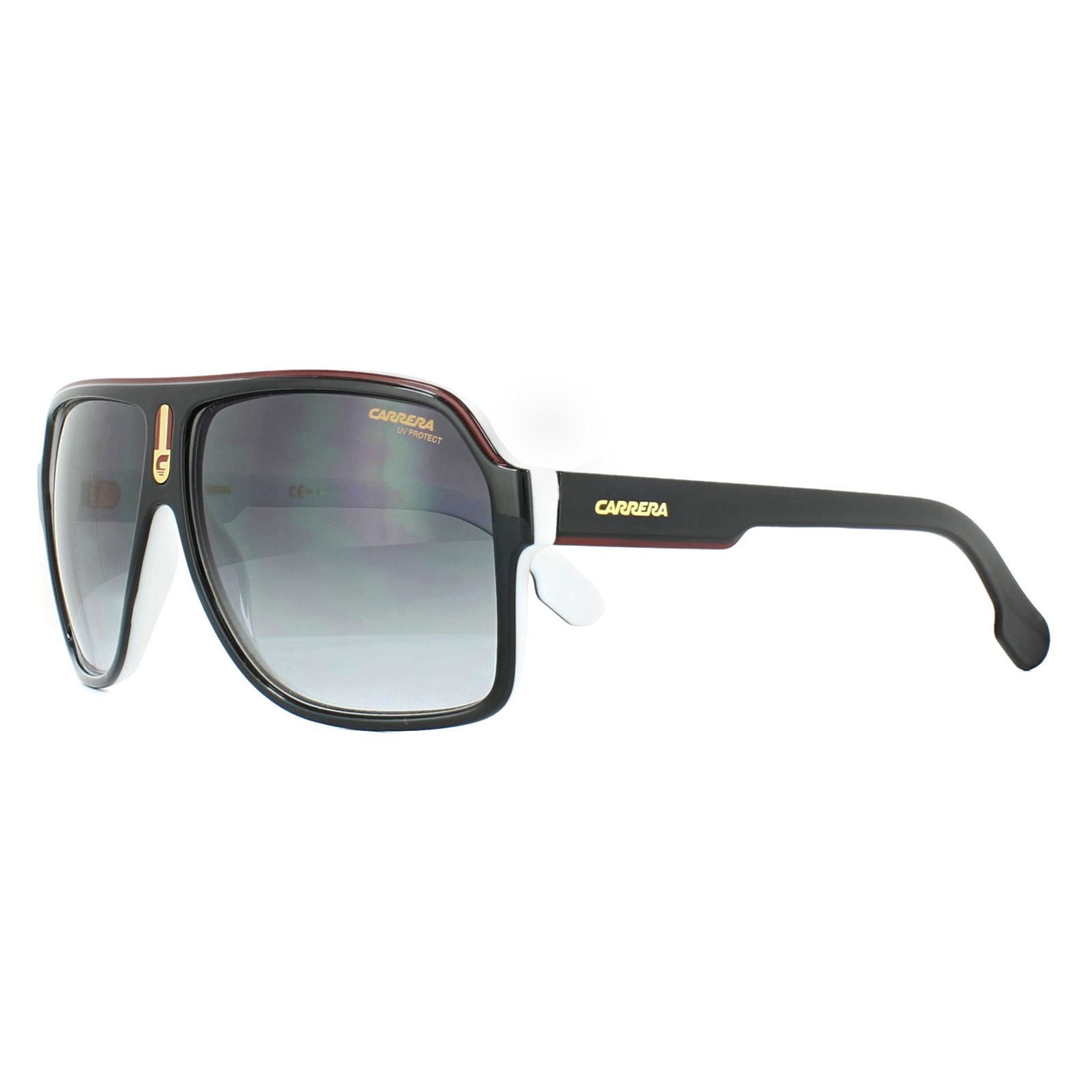 Carrera Aviator Black White Dark Grey Gradient Sunglasses