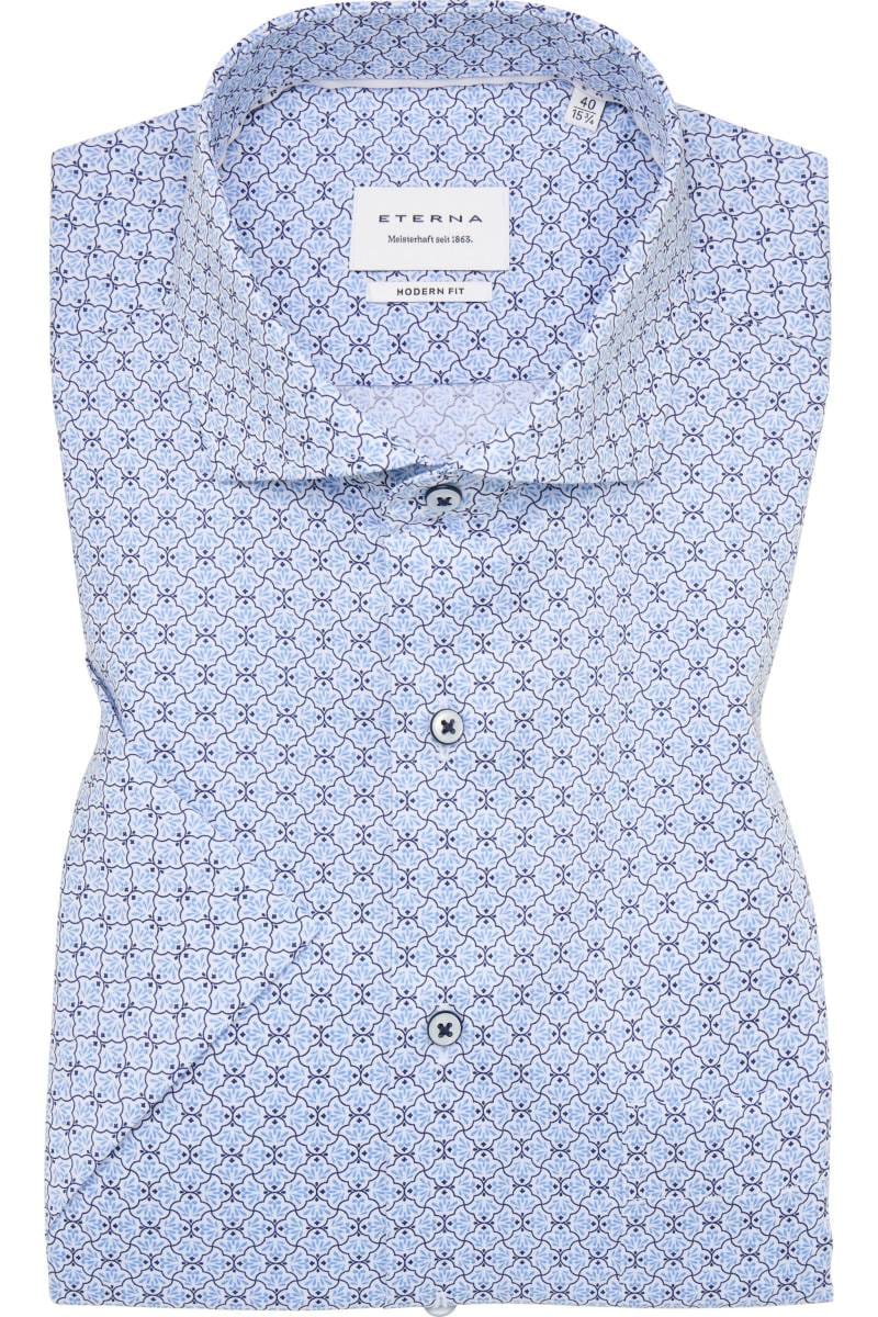 ETERNA Modern Fit Hemd blau, Bedruckt