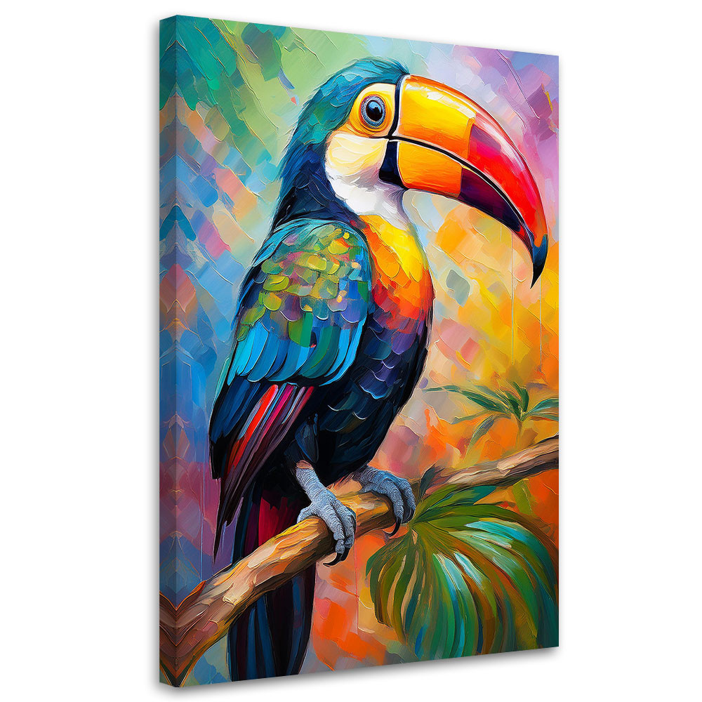 Feeby Obraz na płótnie, Tropikalna Papuga Kolorowy 40x60