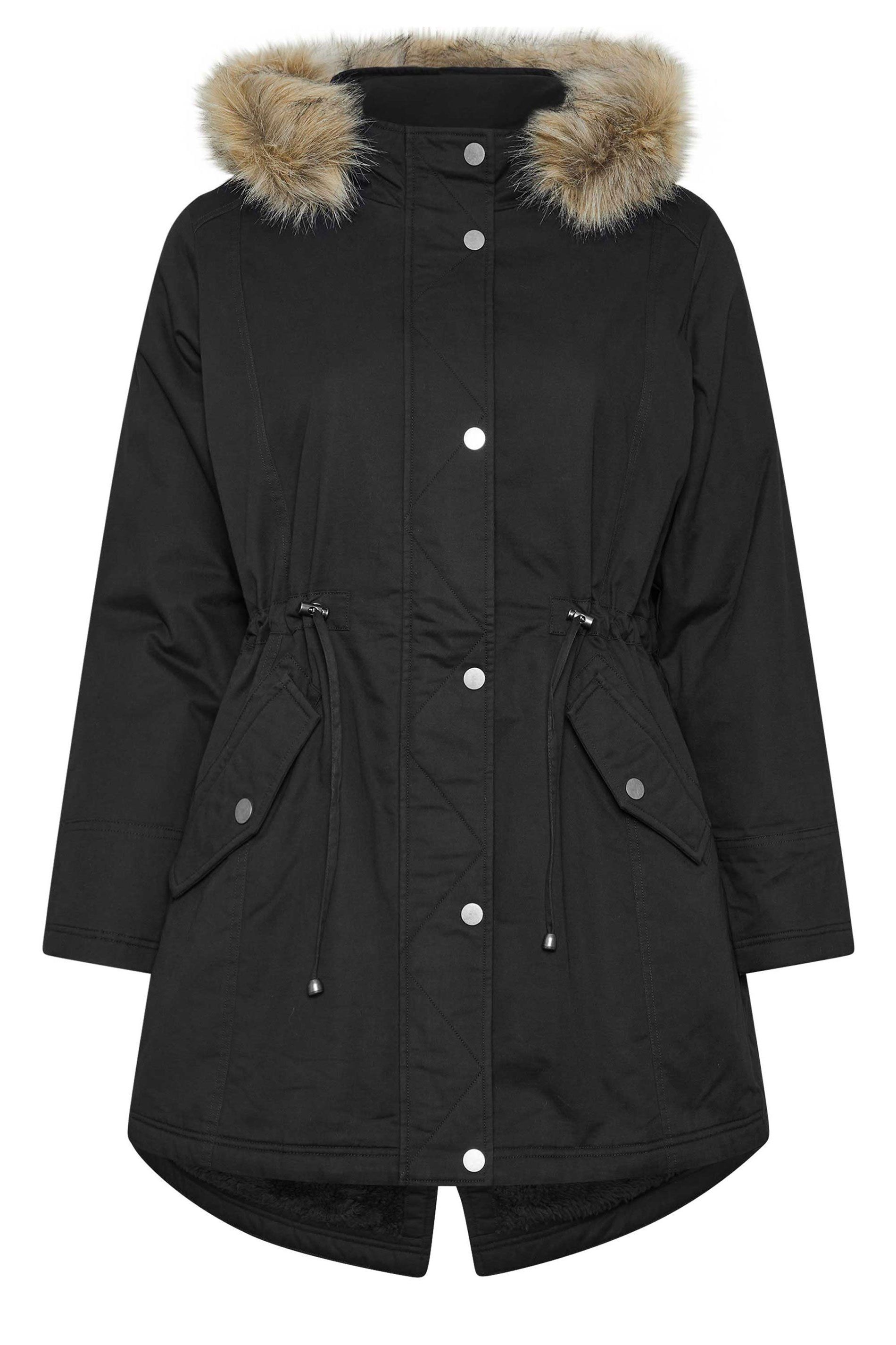 Yours Faux Fur Trim Parka Coat