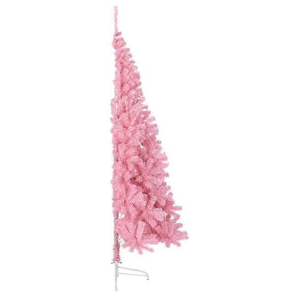 Demi sapin de Noël artificiel avec support Rose 240 cm PVC vidaXL