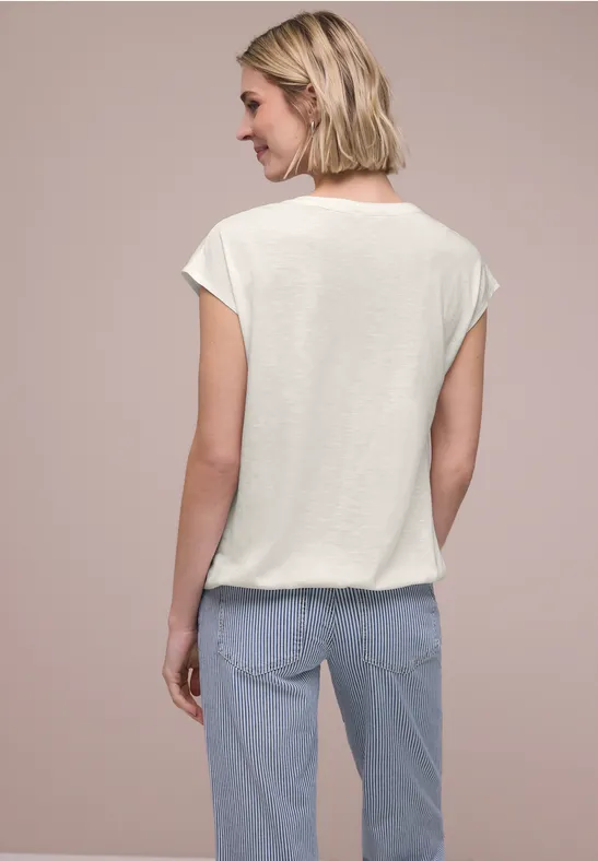 Dropped Shoulder Shirt mit Split Neck