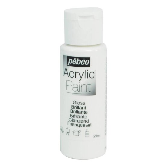 Pebeo White Gloss Acrylic Craft Paint 59ml