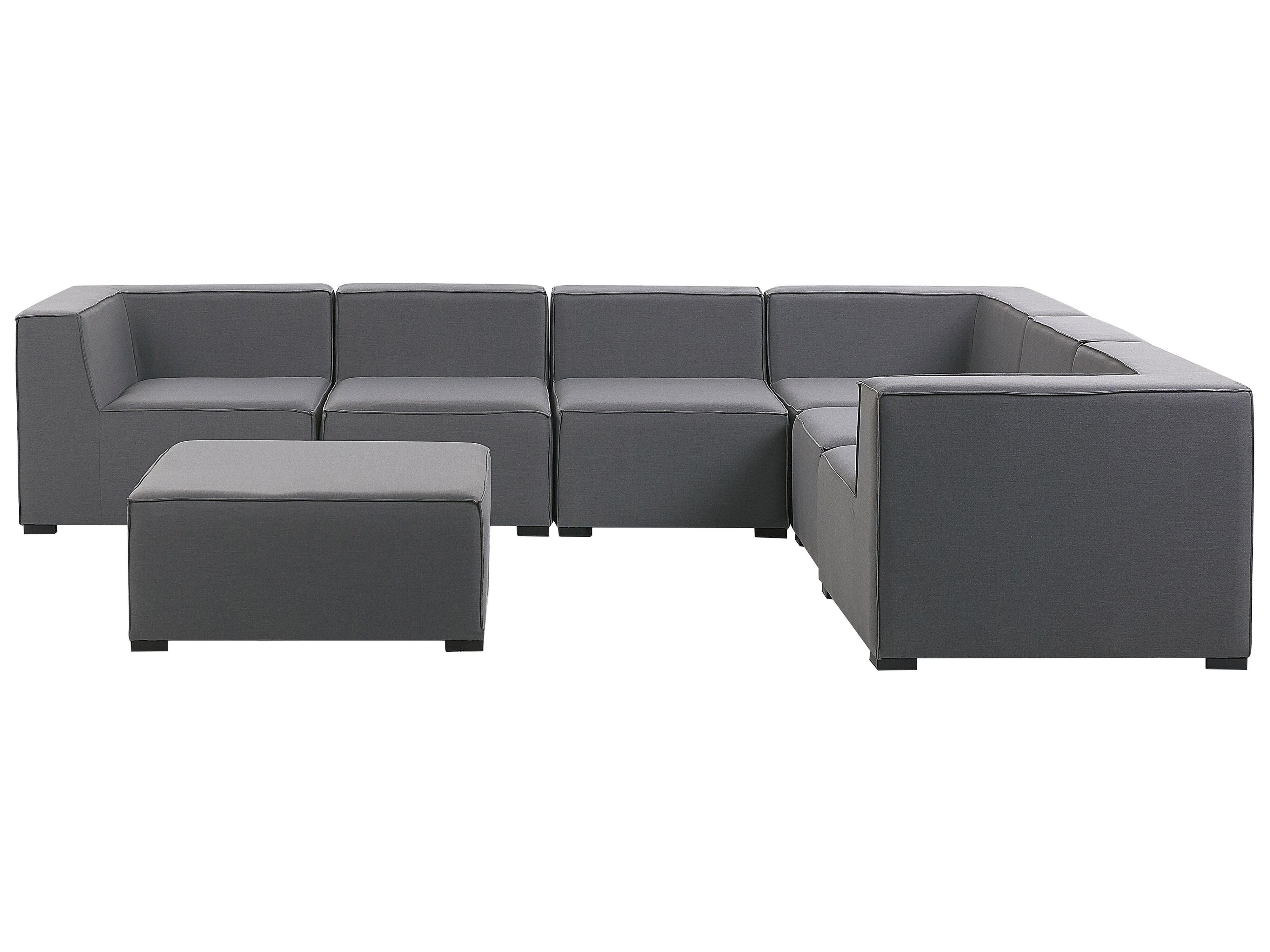 Garden Corner Sofa with Ottoman 7 Seater AREZZO Left Hand Modular Grey