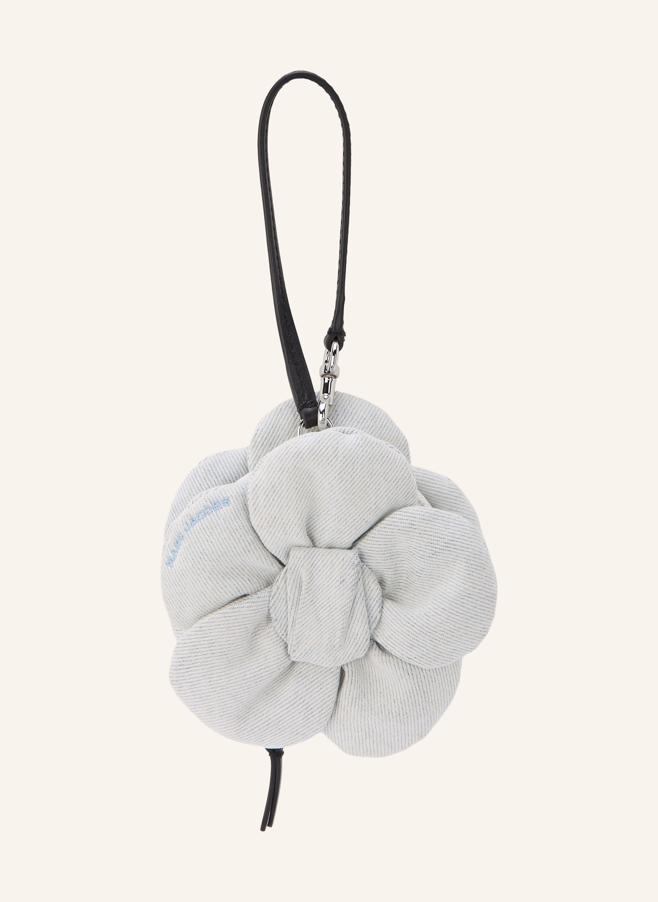 MARC JACOBS Taschenanhänger THE COOKIE POUCH CHARM DENIM FRINGES FLOWERS
