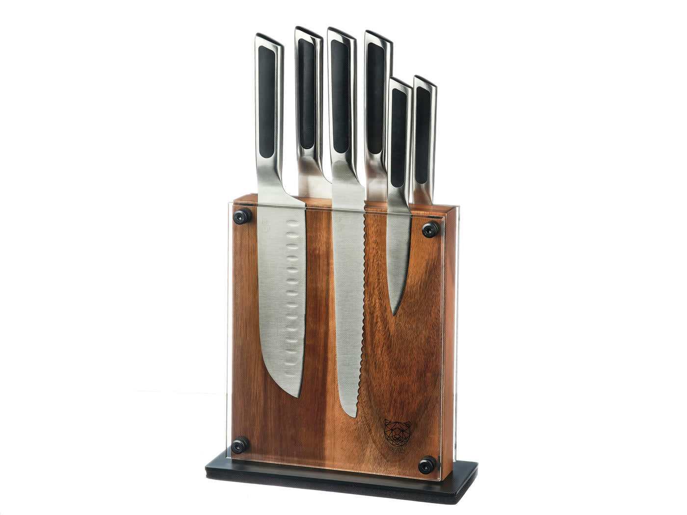 NUDE - Lot de 7 couteaux en inox noir